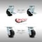 Service Caster 4 Inch SS Polyolefin Caster Set with Roller Bearings 4 Swivel Lock 2 Brake SCC SCC-SS30S420-POR-TLB-BSL-2-BSL-2 - alternate 1